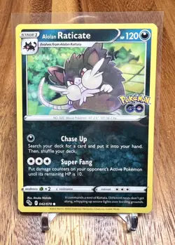 Alolan Raticate 042/078 Non Holo Common Pokemon Go Pokemon Card - Image 1
