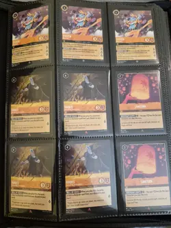 DISNEY LORCANA TCG RARE, SUPER RARE & LEGENDARY RARE LOT OF 368 CARDS + BINDER - Image 1
