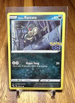 Alolan Rattata 041/078 Non Holo Common Pokemon Go Pokemon Card - Image 1