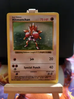 Hitmonchan Shadowless Holo Card 7/102 Vintage WOTC Pokemon TCG Base Set LP/MP - Image 2