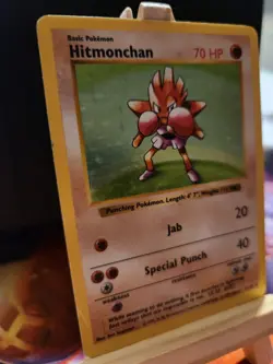 Hitmonchan Shadowless Holo Card 7/102 Vintage WOTC Pokemon TCG Base Set LP/MP - Image 3