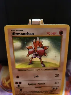 Hitmonchan Shadowless Holo Card 7/102 Vintage WOTC Pokemon TCG Base Set LP/MP - Image 4