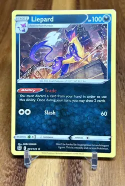 Liepard 091/172 Non Holo Rare Brilliant Stars Pokemon Card NM - Image 1