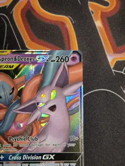 Pokemon Espeon & Deoxys GX TAG TEAM Ultra Rare 72/236 SM-Unified Minds Holo Card - Image 4