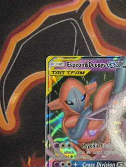Pokemon Espeon & Deoxys GX TAG TEAM Ultra Rare 72/236 SM-Unified Minds Holo Card - Image 5