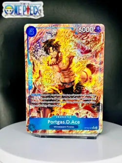 One Piece Card Game 🏴‍☠OP08-052 Portgas.D.Ace RARE NM Alt Art Foil ENGLISH - Image 1