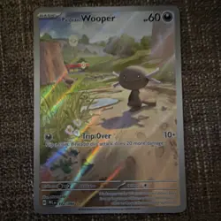 Pokemon Paldean Wooper Full Art Holo 102/094 Basic 60 HP 10+ PFL Set TCG Card - Image 1