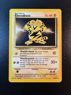 Electabuzz - 20/102 - WOTC Base Set Rare Pokemon Card - LP+ - Image 1