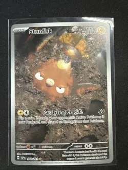 Pokemon TCG Surging Sparks Stunfisk Holo Illustration Card 202/191 IR - Image 1