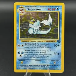 Pokemon Card Vaporeon #12/64 Holo Rare 1999 Jungle Unlimited - Image 1