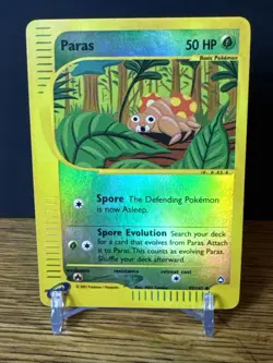 Pokemon Card - Reverse-Holo Paras 99/147 Aquapolis *LP* e-Card Common - Image 1