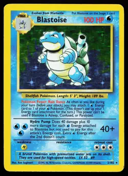 Blastoise 2/102 Holo Rare Base Set Pokemon Card - Image 1