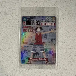 Bandai Namco One Piece Monkey.D.Luffy US Voyage Promo Foil Character Card - Image 1