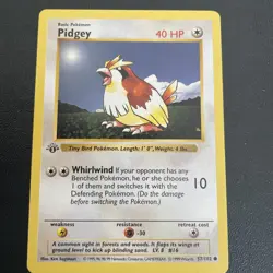 Pidgey 57/102 1st Edition Base Set WOTC Pokemon Card Near Mint - Image 1