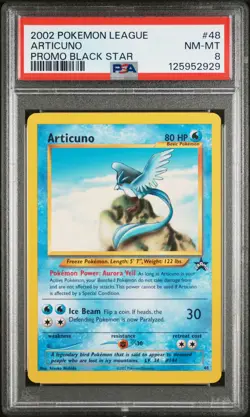 2002 POKEMON LEAGUE PROMO BLACK STAR #48 ARTICUNO PSA 8 - Image 1