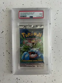 Pokemon Base Set Unlimited Venusaur Art Authentic Sealed Booster Pack PSA 9 - Image 1