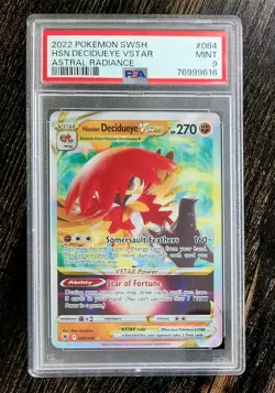 2022 Pokemon SWSH Astral Radiance 084/189 Hisuian Decidueye Vstar PSA 9 MINT - Image 1