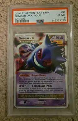 2009 POKEMON PLATINUM ARCEUS #97 GENGAR LV.X-HOLO ARCEUS PSA 6 - Image 1