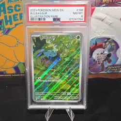 Pokemon Bulbasaur 166/165 Sv: Scarlet & Violet 151 Illustration Rare Holo PSA 8 - Image 1
