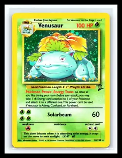 💥 VENUSAUR Non Holo Rare # 10/130 | Base Set 2 | | Pokemon 2000 TCG Vintage | - Image 1