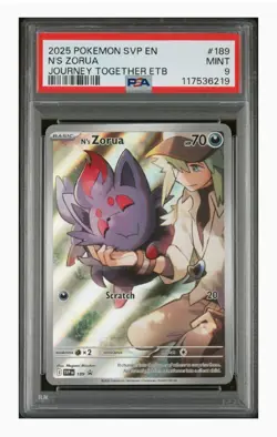 N's Zorua 189 Promo PSA 9 2025 Pokemon Journey Together ETB Promo - Image 1