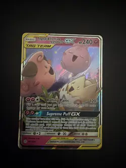 Pokemon TCG Togepi Cleffa Igglybuff GX 143/236 Tag Team Cosmic Eclipse Holo NM/M - Image 1