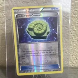 Pokemon Helix Fossil Omanyte 102/124 Fates Collide Reverse Holo Trainer Item EN - Image 1