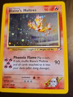 Pokemon Blaine's Moltres 1/132 Swirl Holo | Gym Heroes - - Image 1