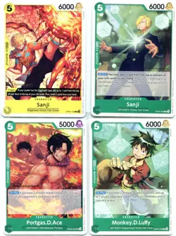 Monkey.D.Luffy OP09-036 Portgas.D.Ace OP09-035 Sanji 2nd Anniversary Pre-Release - Image 2