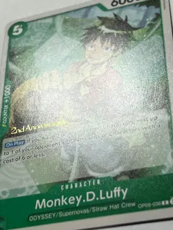 Monkey.D.Luffy OP09-036 Portgas.D.Ace OP09-035 Sanji 2nd Anniversary Pre-Release - Image 4