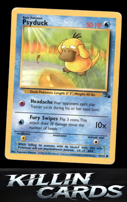 Psyduck 53/62 Common Fossil Pokemon Card MP - Image 1
