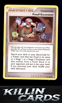 Fossil Excavator 111/123 Pokemon Uncommon Mysterious Treasures Card LP - Image 1