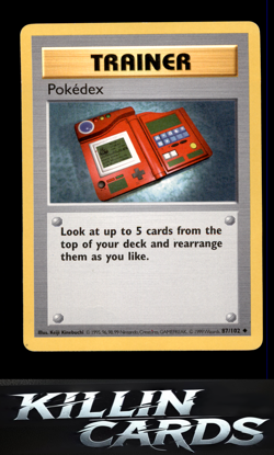 Pokedex 087/102 Pokemon Uncommon Base Set (Shadowless) Card MP - Image 1