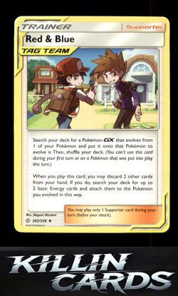 Red & Blue 202/236 Pokemon Uncommon SM - Cosmic Eclipse Card NM - Image 1