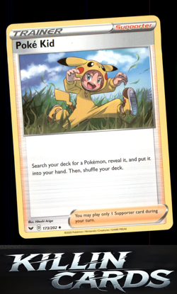 Poke Kid 173/202 Pokemon Uncommon SWSH01: Sword & Shield Base Set Card NM - Image 1