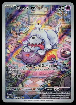 Pokemon Card - Greavard Scarlet & Violet Base Set 214/198 Holo Illustration Rare - Image 1