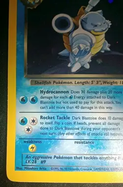 Pokemon Dark Blastoise Holo Rare TCG Card 3/82 Near Mint Condition - Image 5