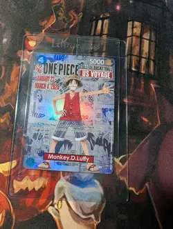 Monkey.D.Luffy (College Basketball US Voyage) P-055 One Piece TCG Promotion Card - Image 1