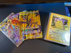 JUMBO Pokemon Card Lot Charizard Venusaur Pikachu - 59 Cards Total w/ Binder - Image 1