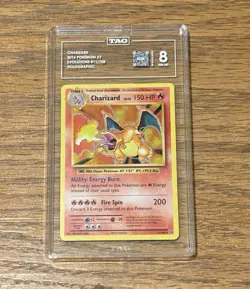 2016 POKEMON XY EVOLUTIONS #11 CHARIZARD HOLO TAG 8 GRADED CARD - Image 3