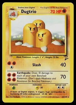 Pokemon Card - Dugtrio Base Set 2 23/130 Rare - Image 1