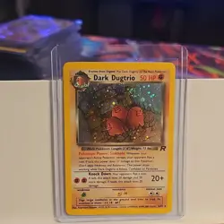 Pokemon Dark Dugtrio 6/82 Team Rocket Holo Rare Unlimited 2000 50 HP holo swirl - Image 1