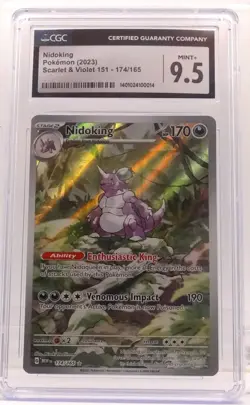 Nidoking Pokemon 174/165 Scarlet/Violet 151 Holo Rare Graded CGC MINT+ 9.5 - Image 1