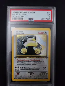 1999 POKEMON JUNGLE 1ST EDITION #11 SNORLAX-HOLO PSA 5 - Image 1