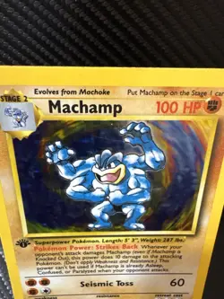 Pokemon Machamp 1st Edition Base Set Holo 8/102 WOTC MP+ No Creases - Image 2