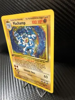 Pokemon Machamp 1st Edition Base Set Holo 8/102 WOTC MP+ No Creases - Image 4