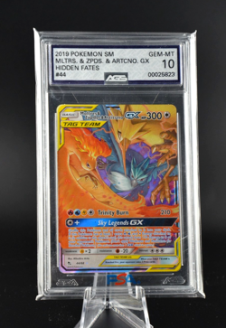 2019 Pokemon Sun & Moon Hidden Fates Moltres Zapdos Articuno GX 44/68 - Image 1