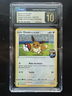Pokemon Eevee on the Ball 002/005 Promo Futsal UK Exclusive CGC 10 Pristine - Image 1