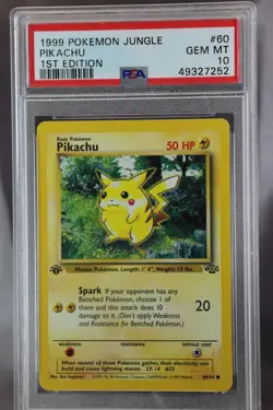 1999 Pokemon Pikachu #60, Jungle 1st Edition, PSA 10 Gem Mint - Image 3