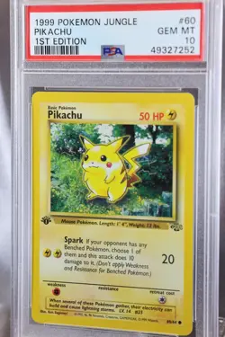 1999 Pokemon Pikachu #60, Jungle 1st Edition, PSA 10 Gem Mint - Image 5